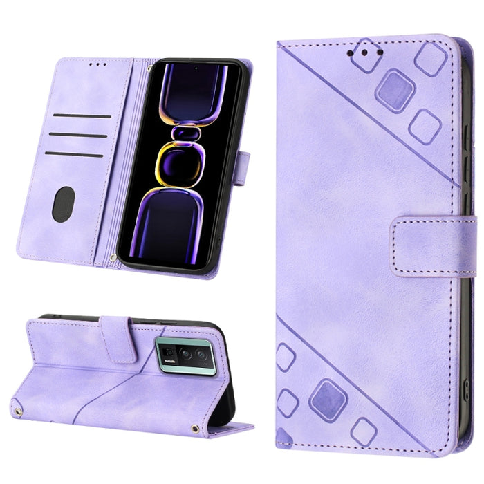 Estuche para teléfono de cuero en relieve con tacto de piel, For Xiaomi Redmi K70 / K70 Pro, For Xiaomi 13T, For Xiaomi Poco F5 5G/Redmi Note 12 Turbo, For Xiaomi Poco F5 Pro 5G/Redmi K60, For Xiaomi Redmi Note 12S 4G Global, For Xiaomi Poco C51 / A2+ ...