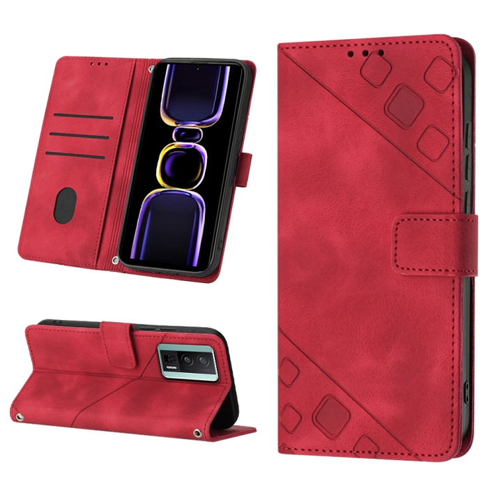 Estuche para teléfono de cuero en relieve con tacto de piel, For Xiaomi Redmi K70 / K70 Pro, For Xiaomi 13T, For Xiaomi Poco F5 5G/Redmi Note 12 Turbo, For Xiaomi Poco F5 Pro 5G/Redmi K60, For Xiaomi Redmi Note 12S 4G Global, For Xiaomi Poco C51 / A2+ ...