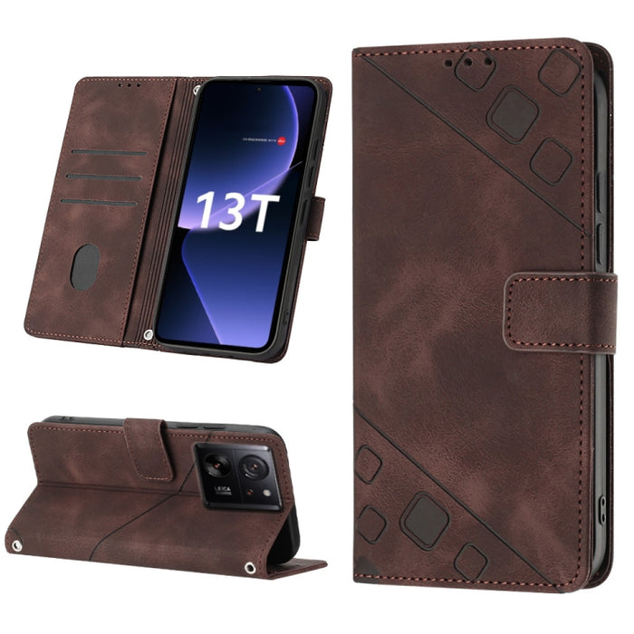 Estuche para teléfono de cuero en relieve con tacto de piel, For Xiaomi Redmi K70 / K70 Pro, For Xiaomi 13T, For Xiaomi Poco F5 5G/Redmi Note 12 Turbo, For Xiaomi Poco F5 Pro 5G/Redmi K60, For Xiaomi Redmi Note 12S 4G Global, For Xiaomi Poco C51 / A2+ ...