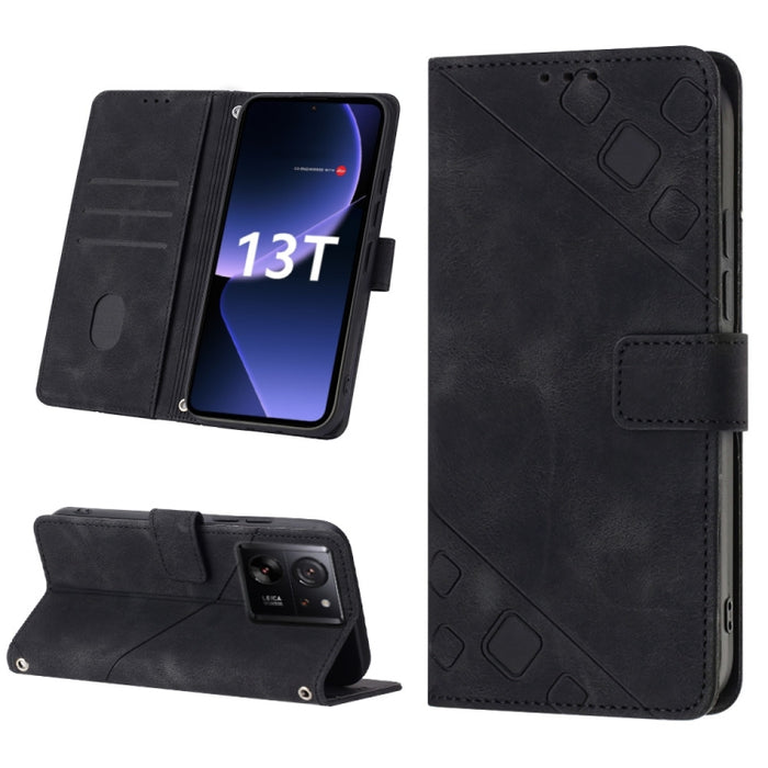 Estuche para teléfono de cuero en relieve con tacto de piel, For Xiaomi Redmi K70 / K70 Pro, For Xiaomi 13T, For Xiaomi Poco F5 5G/Redmi Note 12 Turbo, For Xiaomi Poco F5 Pro 5G/Redmi K60, For Xiaomi Redmi Note 12S 4G Global, For Xiaomi Poco C51 / A2+ ...