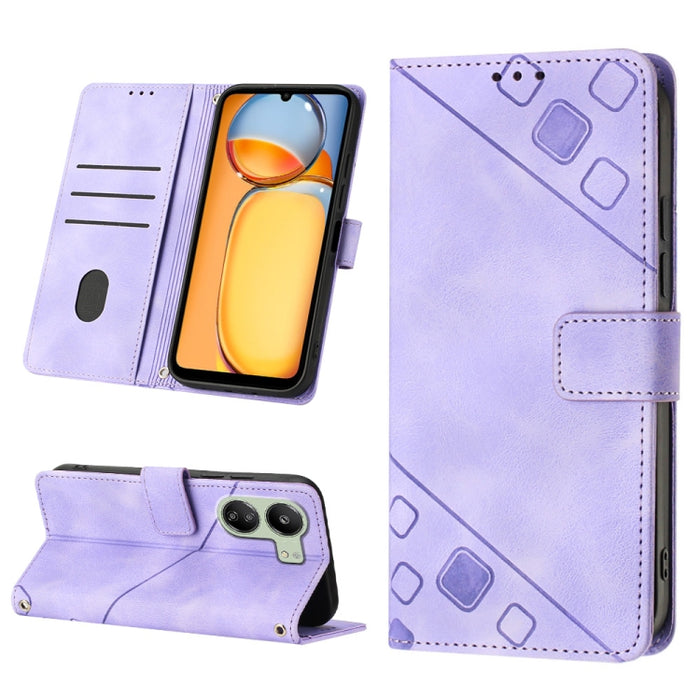 Estuche para teléfono de cuero en relieve con tacto de piel, For Xiaomi Poco F6, For Xiaomi Poco M6 Pro 4G, For Xiaomi Poco X6 Neo 5G Global, For Xiaomi Redmi A3, For Xiaomi Redmi Note 13 Pro 4G Global, For Xiaomi Redmi Note 13 4G Global               ...