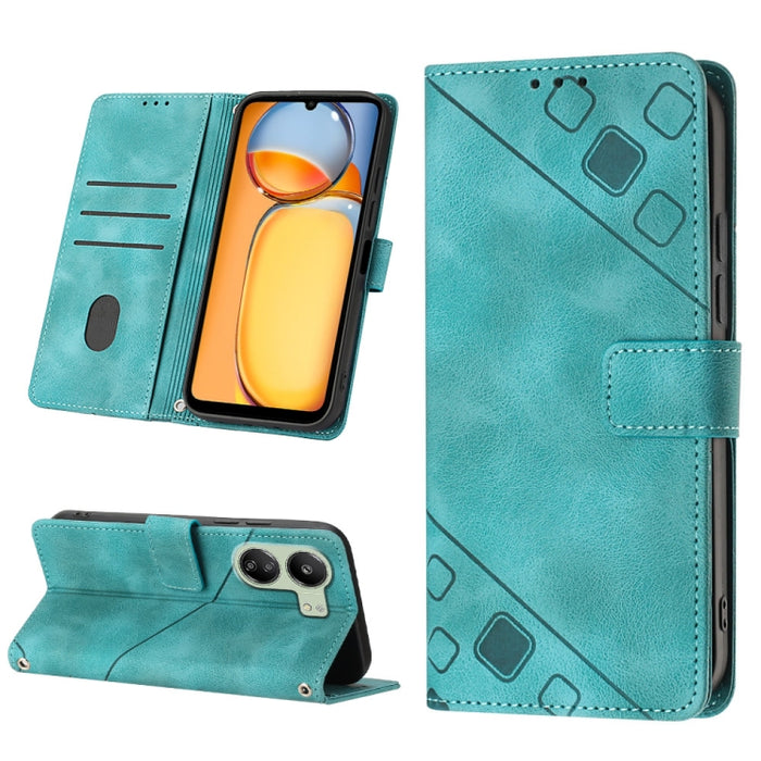 Estuche para teléfono de cuero en relieve con tacto de piel, For Xiaomi Poco F6, For Xiaomi Poco M6 Pro 4G, For Xiaomi Poco X6 Neo 5G Global, For Xiaomi Redmi A3, For Xiaomi Redmi Note 13 Pro 4G Global, For Xiaomi Redmi Note 13 4G Global               ...