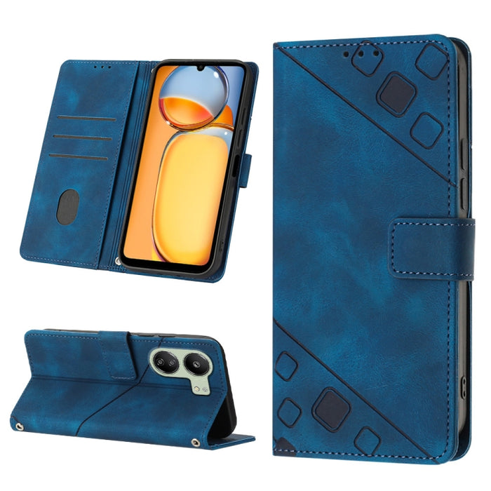 Estuche para teléfono de cuero en relieve con tacto de piel, For Xiaomi Poco F6, For Xiaomi Poco M6 Pro 4G, For Xiaomi Poco X6 Neo 5G Global, For Xiaomi Redmi A3, For Xiaomi Redmi Note 13 Pro 4G Global, For Xiaomi Redmi Note 13 4G Global               ...