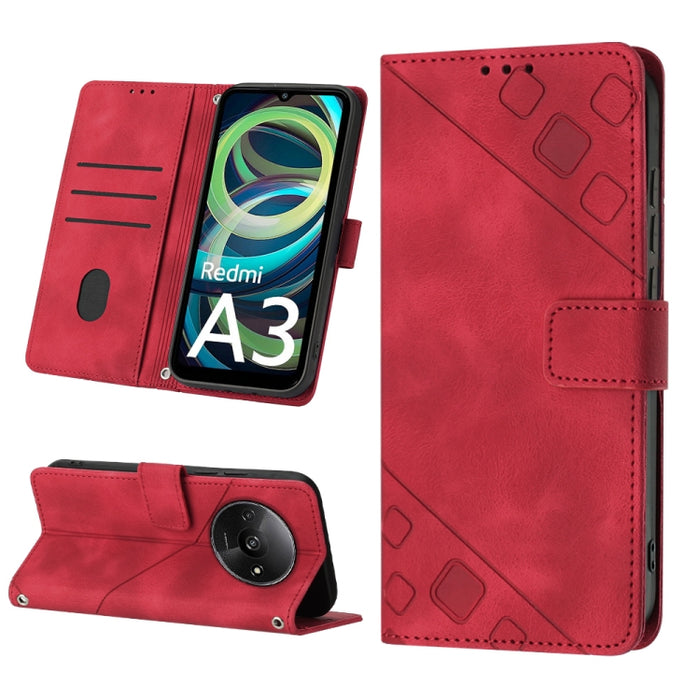Estuche para teléfono de cuero en relieve con tacto de piel, For Xiaomi Poco F6, For Xiaomi Poco M6 Pro 4G, For Xiaomi Poco X6 Neo 5G Global, For Xiaomi Redmi A3, For Xiaomi Redmi Note 13 Pro 4G Global, For Xiaomi Redmi Note 13 4G Global               ...