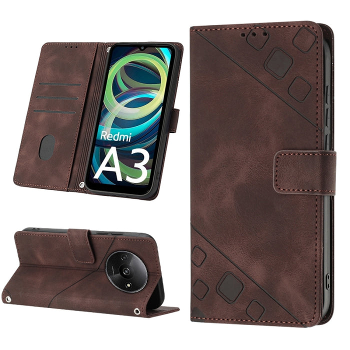 Estuche para teléfono de cuero en relieve con tacto de piel, For Xiaomi Poco F6, For Xiaomi Poco M6 Pro 4G, For Xiaomi Poco X6 Neo 5G Global, For Xiaomi Redmi A3, For Xiaomi Redmi Note 13 Pro 4G Global, For Xiaomi Redmi Note 13 4G Global               ...