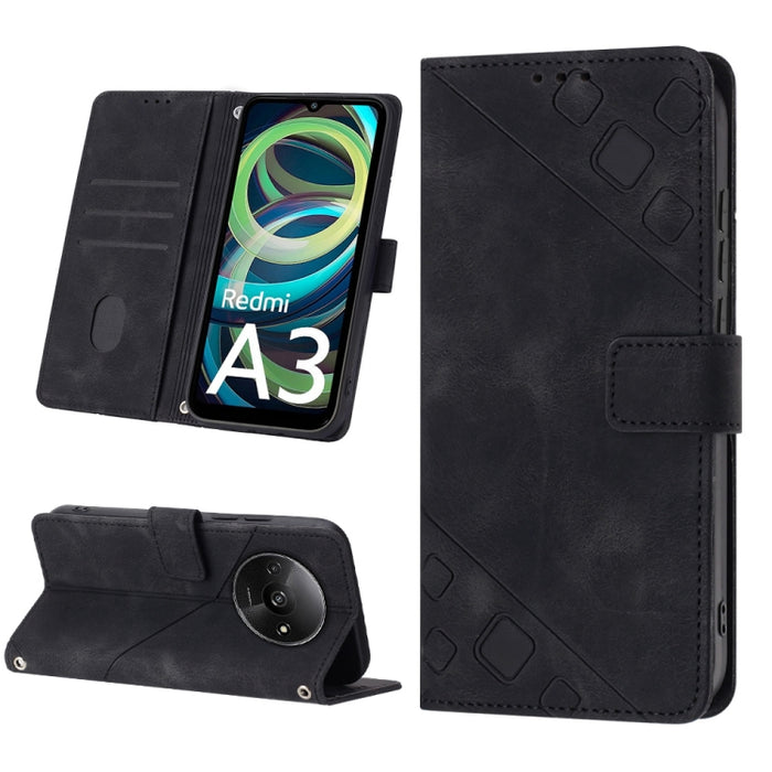 Estuche para teléfono de cuero en relieve con tacto de piel, For Xiaomi Poco F6, For Xiaomi Poco M6 Pro 4G, For Xiaomi Poco X6 Neo 5G Global, For Xiaomi Redmi A3, For Xiaomi Redmi Note 13 Pro 4G Global, For Xiaomi Redmi Note 13 4G Global               ...