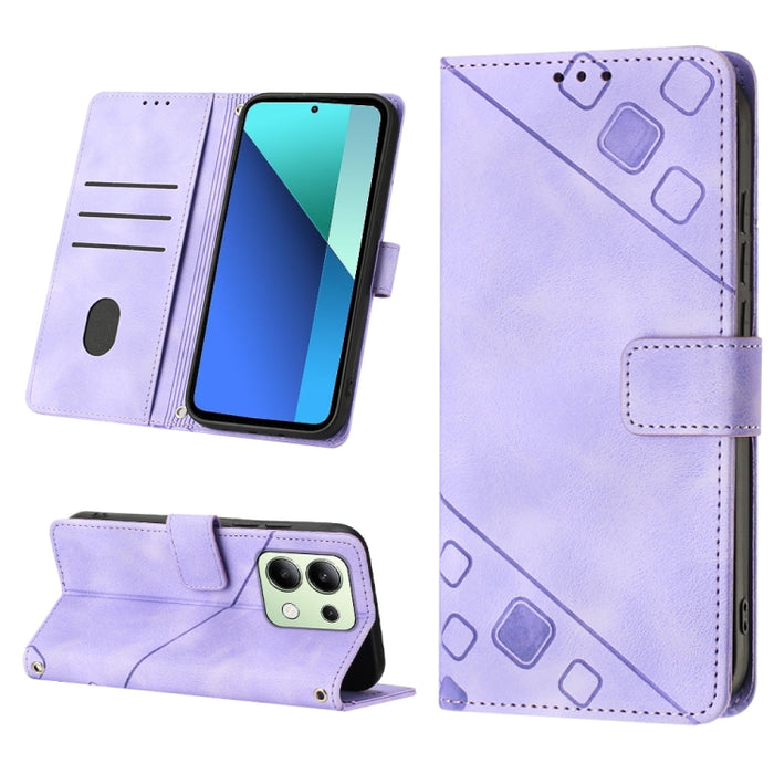 Estuche para teléfono de cuero en relieve con tacto de piel, For Xiaomi Poco F6, For Xiaomi Poco M6 Pro 4G, For Xiaomi Poco X6 Neo 5G Global, For Xiaomi Redmi A3, For Xiaomi Redmi Note 13 Pro 4G Global, For Xiaomi Redmi Note 13 4G Global               ...