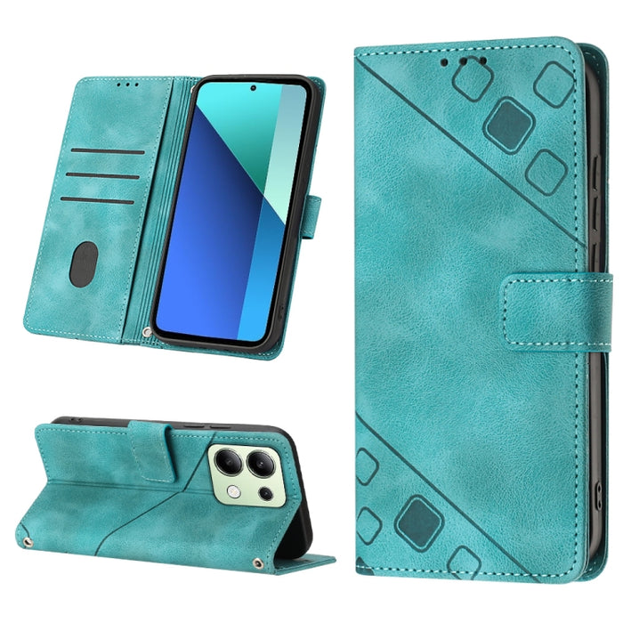 Estuche para teléfono de cuero en relieve con tacto de piel, For Xiaomi Poco F6, For Xiaomi Poco M6 Pro 4G, For Xiaomi Poco X6 Neo 5G Global, For Xiaomi Redmi A3, For Xiaomi Redmi Note 13 Pro 4G Global, For Xiaomi Redmi Note 13 4G Global               ...