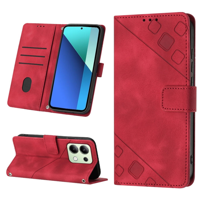 Estuche para teléfono de cuero en relieve con tacto de piel, For Xiaomi Poco F6, For Xiaomi Poco M6 Pro 4G, For Xiaomi Poco X6 Neo 5G Global, For Xiaomi Redmi A3, For Xiaomi Redmi Note 13 Pro 4G Global, For Xiaomi Redmi Note 13 4G Global               ...
