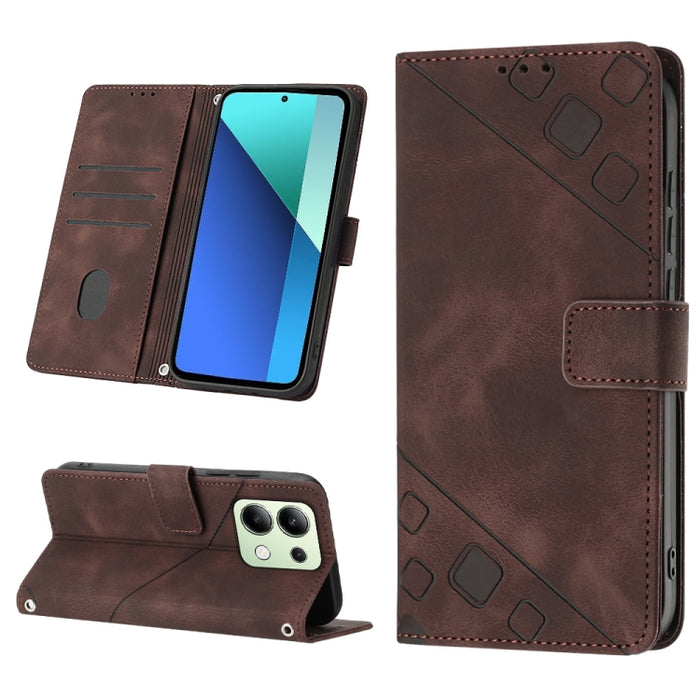 Estuche para teléfono de cuero en relieve con tacto de piel, For Xiaomi Poco F6, For Xiaomi Poco M6 Pro 4G, For Xiaomi Poco X6 Neo 5G Global, For Xiaomi Redmi A3, For Xiaomi Redmi Note 13 Pro 4G Global, For Xiaomi Redmi Note 13 4G Global               ...