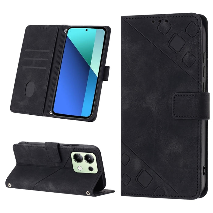 Estuche para teléfono de cuero en relieve con tacto de piel, For Xiaomi Poco F6, For Xiaomi Poco M6 Pro 4G, For Xiaomi Poco X6 Neo 5G Global, For Xiaomi Redmi A3, For Xiaomi Redmi Note 13 Pro 4G Global, For Xiaomi Redmi Note 13 4G Global               ...