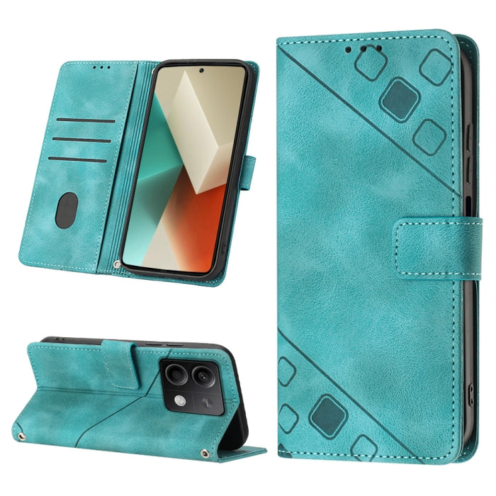 Estuche para teléfono de cuero en relieve con tacto de piel, For Xiaomi Poco F6, For Xiaomi Poco M6 Pro 4G, For Xiaomi Poco X6 Neo 5G Global, For Xiaomi Redmi A3, For Xiaomi Redmi Note 13 Pro 4G Global, For Xiaomi Redmi Note 13 4G Global               ...