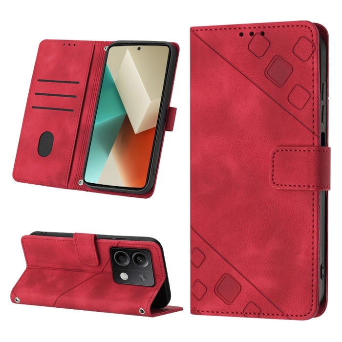 Estuche para teléfono de cuero en relieve con tacto de piel, For Xiaomi Poco F6, For Xiaomi Poco M6 Pro 4G, For Xiaomi Poco X6 Neo 5G Global, For Xiaomi Redmi A3, For Xiaomi Redmi Note 13 Pro 4G Global, For Xiaomi Redmi Note 13 4G Global               ...
