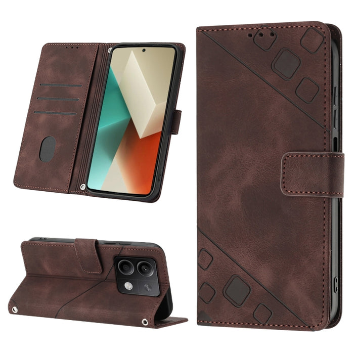 Estuche para teléfono de cuero en relieve con tacto de piel, For Xiaomi Poco F6, For Xiaomi Poco M6 Pro 4G, For Xiaomi Poco X6 Neo 5G Global, For Xiaomi Redmi A3, For Xiaomi Redmi Note 13 Pro 4G Global, For Xiaomi Redmi Note 13 4G Global               ...