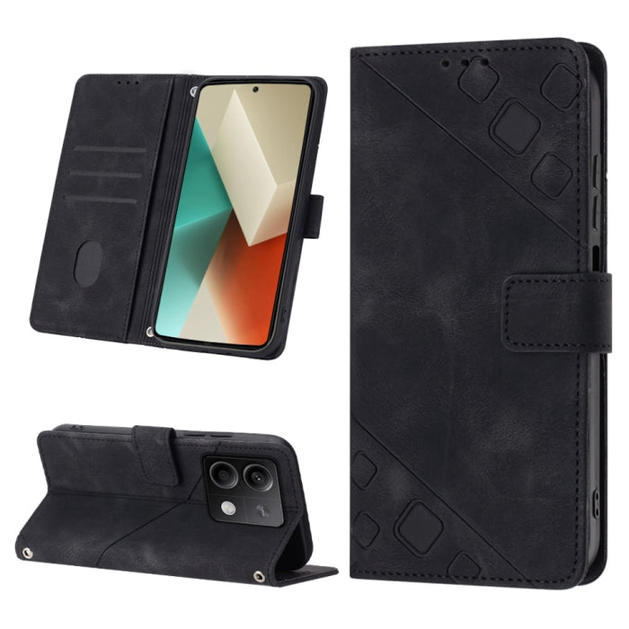 Estuche para teléfono de cuero en relieve con tacto de piel, For Xiaomi Poco F6, For Xiaomi Poco M6 Pro 4G, For Xiaomi Poco X6 Neo 5G Global, For Xiaomi Redmi A3, For Xiaomi Redmi Note 13 Pro 4G Global, For Xiaomi Redmi Note 13 4G Global               ...