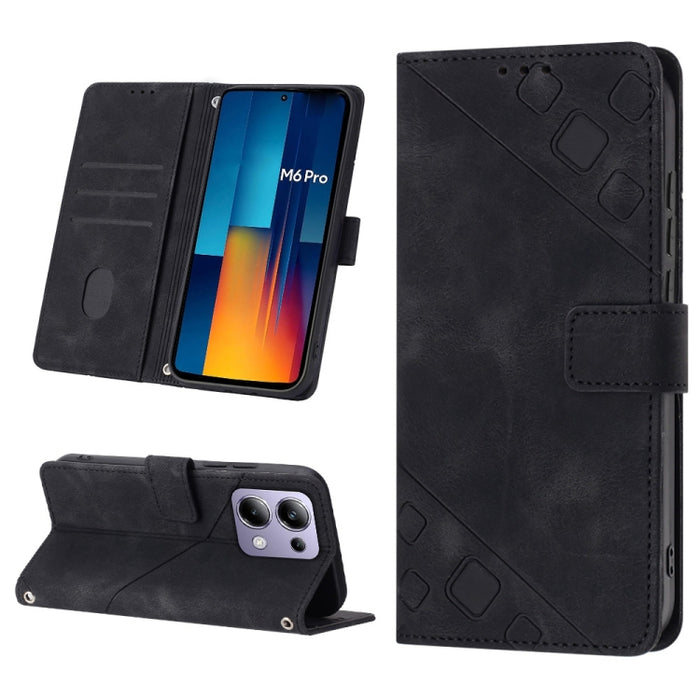 Estuche para teléfono de cuero en relieve con tacto de piel, For Xiaomi Poco F6, For Xiaomi Poco M6 Pro 4G, For Xiaomi Poco X6 Neo 5G Global, For Xiaomi Redmi A3, For Xiaomi Redmi Note 13 Pro 4G Global, For Xiaomi Redmi Note 13 4G Global               ...