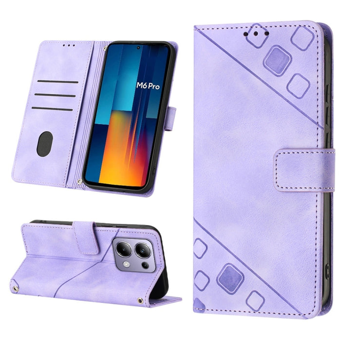Estuche para teléfono de cuero en relieve con tacto de piel, For Xiaomi Poco F6, For Xiaomi Poco M6 Pro 4G, For Xiaomi Poco X6 Neo 5G Global, For Xiaomi Redmi A3, For Xiaomi Redmi Note 13 Pro 4G Global, For Xiaomi Redmi Note 13 4G Global               ...