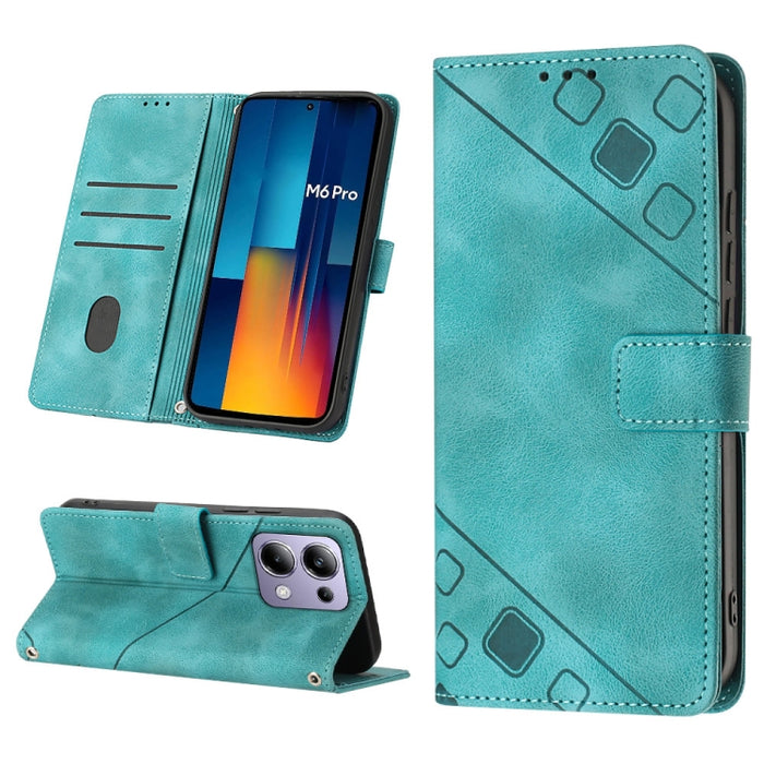 Estuche para teléfono de cuero en relieve con tacto de piel, For Xiaomi Poco F6, For Xiaomi Poco M6 Pro 4G, For Xiaomi Poco X6 Neo 5G Global, For Xiaomi Redmi A3, For Xiaomi Redmi Note 13 Pro 4G Global, For Xiaomi Redmi Note 13 4G Global               ...