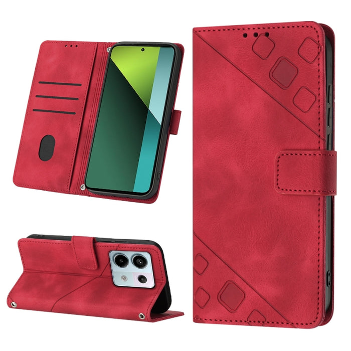 Estuche para teléfono de cuero en relieve con tacto de piel, For Xiaomi Poco F6, For Xiaomi Poco M6 Pro 4G, For Xiaomi Poco X6 Neo 5G Global, For Xiaomi Redmi A3, For Xiaomi Redmi Note 13 Pro 4G Global, For Xiaomi Redmi Note 13 4G Global               ...
