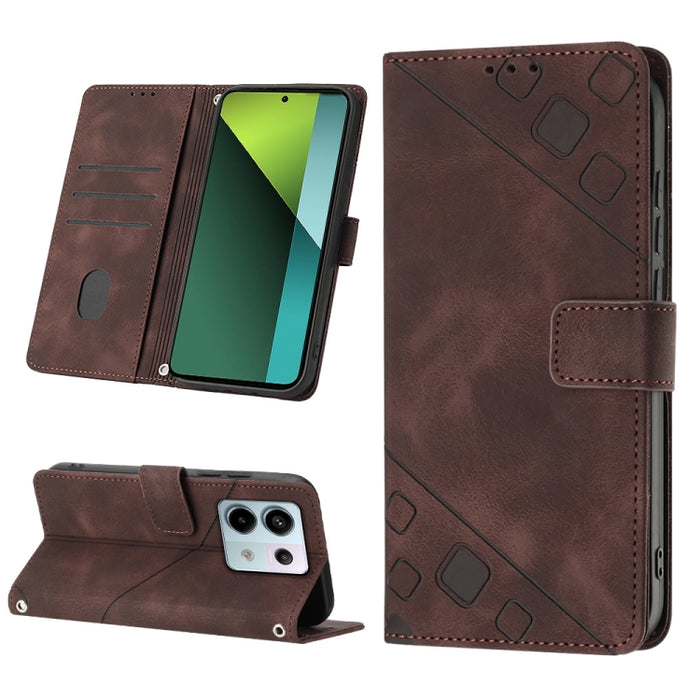 Estuche para teléfono de cuero en relieve con tacto de piel, For Xiaomi Poco F6, For Xiaomi Poco M6 Pro 4G, For Xiaomi Poco X6 Neo 5G Global, For Xiaomi Redmi A3, For Xiaomi Redmi Note 13 Pro 4G Global, For Xiaomi Redmi Note 13 4G Global               ...