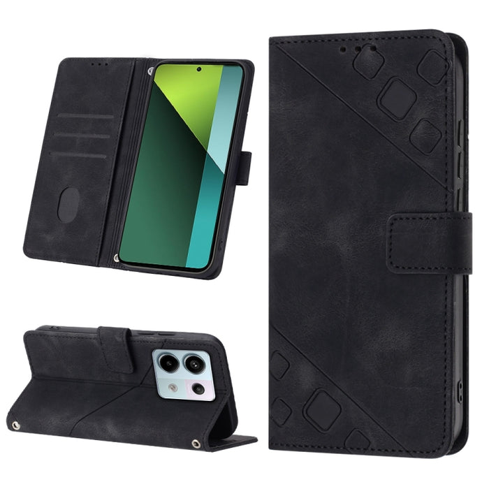 Estuche para teléfono de cuero en relieve con tacto de piel, For Xiaomi Poco F6, For Xiaomi Poco M6 Pro 4G, For Xiaomi Poco X6 Neo 5G Global, For Xiaomi Redmi A3, For Xiaomi Redmi Note 13 Pro 4G Global, For Xiaomi Redmi Note 13 4G Global               ...