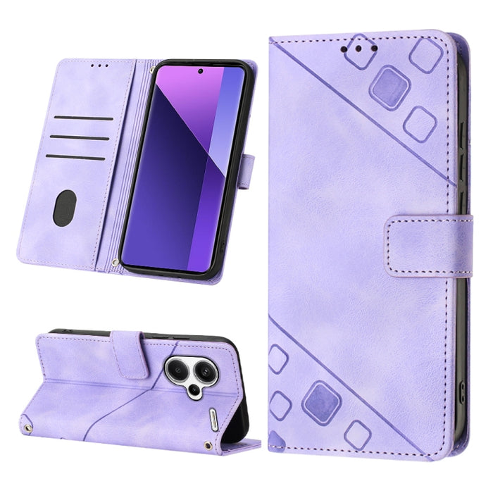 Estuche para teléfono de cuero en relieve con tacto de piel, For Xiaomi Poco F6, For Xiaomi Poco M6 Pro 4G, For Xiaomi Poco X6 Neo 5G Global, For Xiaomi Redmi A3, For Xiaomi Redmi Note 13 Pro 4G Global, For Xiaomi Redmi Note 13 4G Global               ...