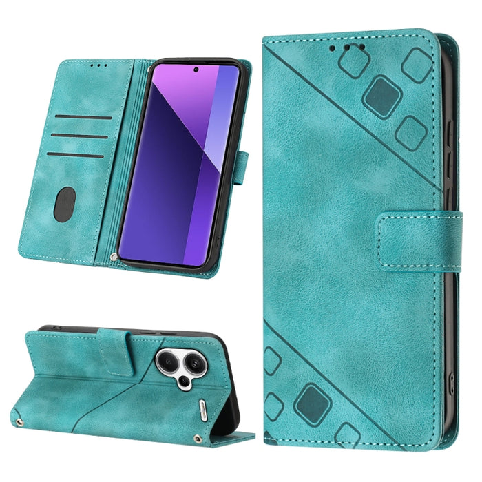 Estuche para teléfono de cuero en relieve con tacto de piel, For Xiaomi Poco F6, For Xiaomi Poco M6 Pro 4G, For Xiaomi Poco X6 Neo 5G Global, For Xiaomi Redmi A3, For Xiaomi Redmi Note 13 Pro 4G Global, For Xiaomi Redmi Note 13 4G Global               ...