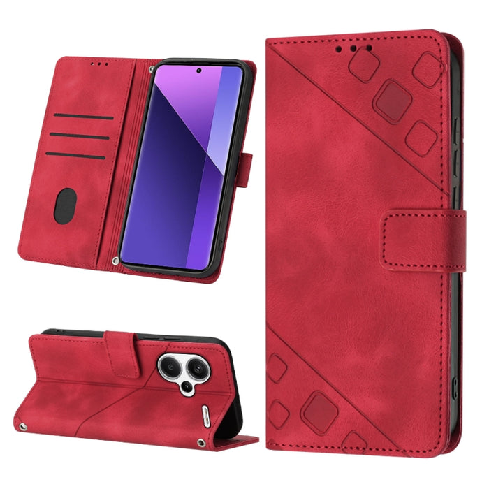 Estuche para teléfono de cuero en relieve con tacto de piel, For Xiaomi Poco F6, For Xiaomi Poco M6 Pro 4G, For Xiaomi Poco X6 Neo 5G Global, For Xiaomi Redmi A3, For Xiaomi Redmi Note 13 Pro 4G Global, For Xiaomi Redmi Note 13 4G Global               ...