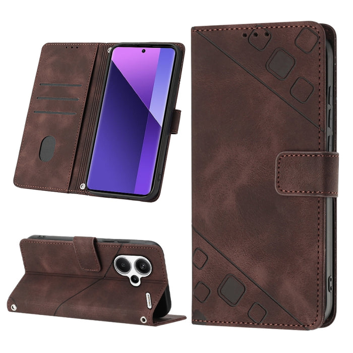 Estuche para teléfono de cuero en relieve con tacto de piel, For Xiaomi Poco F6, For Xiaomi Poco M6 Pro 4G, For Xiaomi Poco X6 Neo 5G Global, For Xiaomi Redmi A3, For Xiaomi Redmi Note 13 Pro 4G Global, For Xiaomi Redmi Note 13 4G Global               ...