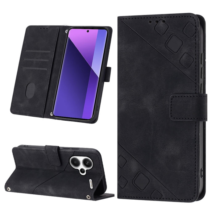 Estuche para teléfono de cuero en relieve con tacto de piel, For Xiaomi Poco F6, For Xiaomi Poco M6 Pro 4G, For Xiaomi Poco X6 Neo 5G Global, For Xiaomi Redmi A3, For Xiaomi Redmi Note 13 Pro 4G Global, For Xiaomi Redmi Note 13 4G Global               ...