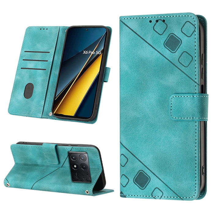 Estuche para teléfono de cuero en relieve con tacto de piel, For Xiaomi Poco F6, For Xiaomi Poco M6 Pro 4G, For Xiaomi Poco X6 Neo 5G Global, For Xiaomi Redmi A3, For Xiaomi Redmi Note 13 Pro 4G Global, For Xiaomi Redmi Note 13 4G Global               ...