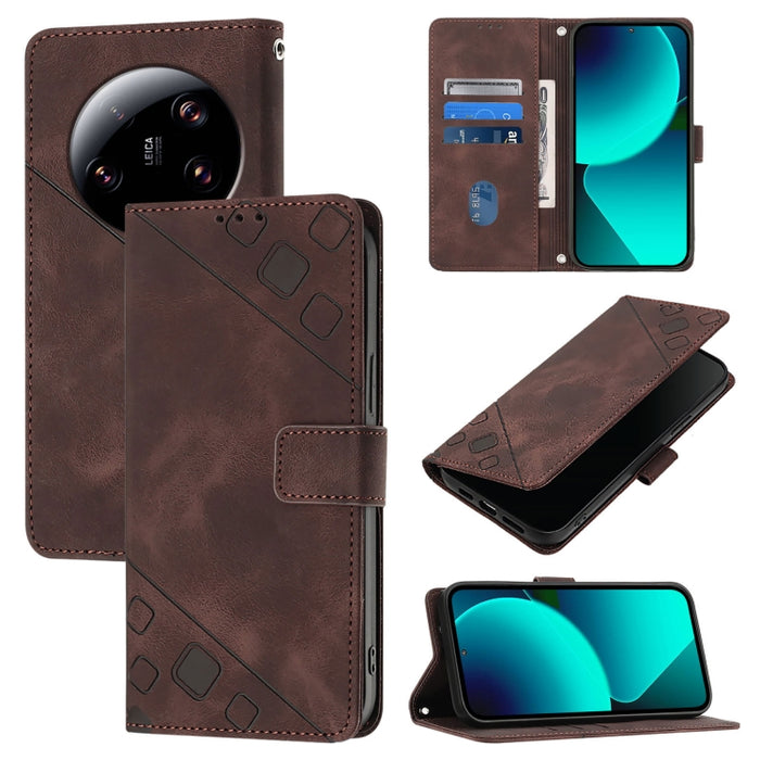 Estuche para teléfono de cuero en relieve con tacto de piel, For Xiaomi Redmi K70 / K70 Pro, For Xiaomi 13T, For Xiaomi Poco F5 5G/Redmi Note 12 Turbo, For Xiaomi Poco F5 Pro 5G/Redmi K60, For Xiaomi Redmi Note 12S 4G Global, For Xiaomi Poco C51 / A2+ ...