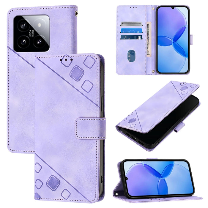 Estuche para teléfono de cuero en relieve con tacto de piel, For Xiaomi Poco F6, For Xiaomi Poco M6 Pro 4G, For Xiaomi Poco X6 Neo 5G Global, For Xiaomi Redmi A3, For Xiaomi Redmi Note 13 Pro 4G Global, For Xiaomi Redmi Note 13 4G Global               ...