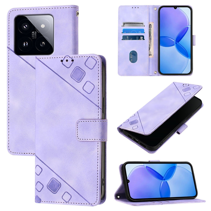 Estuche para teléfono de cuero en relieve con tacto de piel, For Xiaomi Poco F6, For Xiaomi Poco M6 Pro 4G, For Xiaomi Poco X6 Neo 5G Global, For Xiaomi Redmi A3, For Xiaomi Redmi Note 13 Pro 4G Global, For Xiaomi Redmi Note 13 4G Global               ...