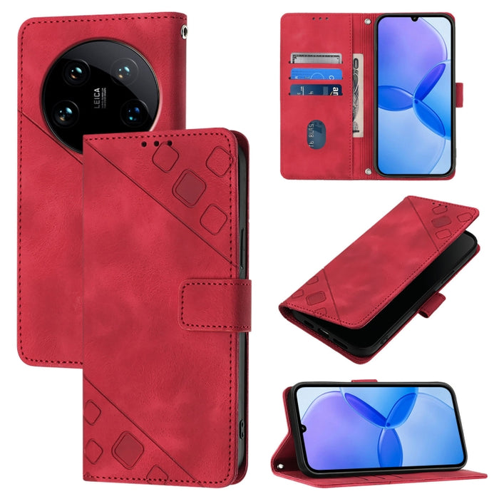 Estuche para teléfono de cuero en relieve con tacto de piel, For Xiaomi Poco F6, For Xiaomi Poco M6 Pro 4G, For Xiaomi Poco X6 Neo 5G Global, For Xiaomi Redmi A3, For Xiaomi Redmi Note 13 Pro 4G Global, For Xiaomi Redmi Note 13 4G Global               ...