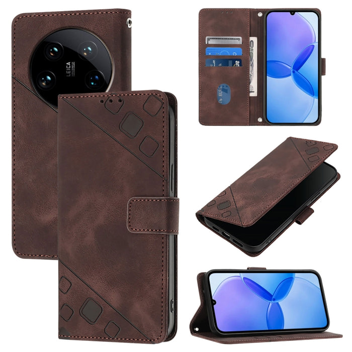 Estuche para teléfono de cuero en relieve con tacto de piel, For Xiaomi Poco F6, For Xiaomi Poco M6 Pro 4G, For Xiaomi Poco X6 Neo 5G Global, For Xiaomi Redmi A3, For Xiaomi Redmi Note 13 Pro 4G Global, For Xiaomi Redmi Note 13 4G Global               ...
