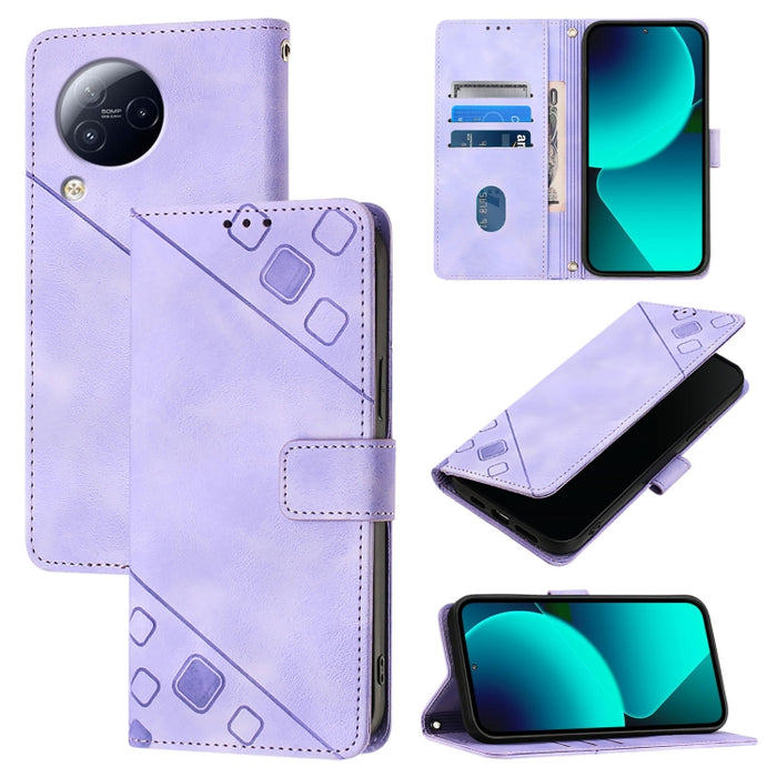 Estuche para teléfono de cuero en relieve con tacto de piel, For Xiaomi Redmi K70 / K70 Pro, For Xiaomi 13T, For Xiaomi Poco F5 5G/Redmi Note 12 Turbo, For Xiaomi Poco F5 Pro 5G/Redmi K60, For Xiaomi Redmi Note 12S 4G Global, For Xiaomi Poco C51 / A2+ ...