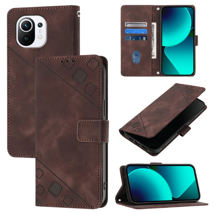 Estuche para teléfono de cuero en relieve con tacto de piel, For Xiaomi Redmi 9A / 9i / 9AT, For Xiaomi Poco M2 Global / Redmi 9, For Xiaomi Poco M3 Pro 5G / Redmi Note 10 5G, For Xiaomi Poco X3 GT, For Xiaomi Poco F3 / Redmi K40 / K40 Pro             ...