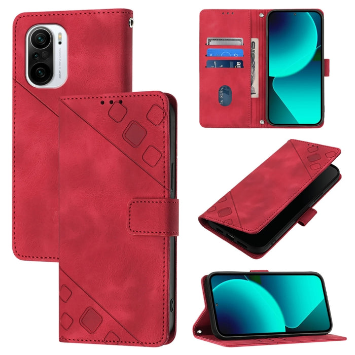 Estuche para teléfono de cuero en relieve con tacto de piel, For Xiaomi Redmi 9A / 9i / 9AT, For Xiaomi Poco M2 Global / Redmi 9, For Xiaomi Poco M3 Pro 5G / Redmi Note 10 5G, For Xiaomi Poco X3 GT, For Xiaomi Poco F3 / Redmi K40 / K40 Pro             ...