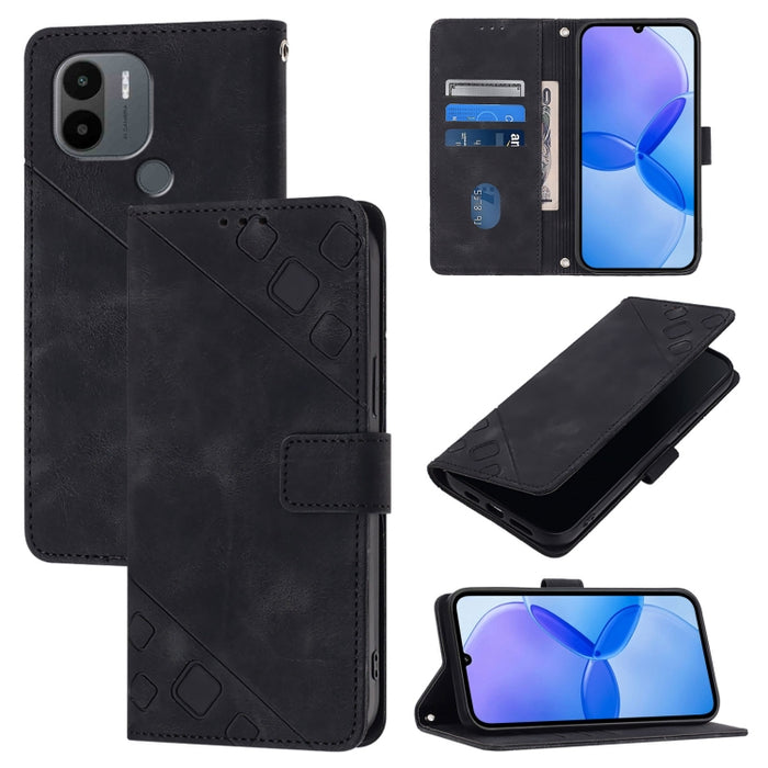 Estuche para teléfono de cuero en relieve con tacto de piel, For Xiaomi Redmi K70 / K70 Pro, For Xiaomi 13T, For Xiaomi Poco F5 5G/Redmi Note 12 Turbo, For Xiaomi Poco F5 Pro 5G/Redmi K60, For Xiaomi Redmi Note 12S 4G Global, For Xiaomi Poco C51 / A2+ ...