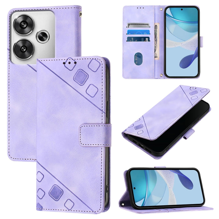 Estuche para teléfono de cuero en relieve con tacto de piel, For Xiaomi Poco F6, For Xiaomi Poco M6 Pro 4G, For Xiaomi Poco X6 Neo 5G Global, For Xiaomi Redmi A3, For Xiaomi Redmi Note 13 Pro 4G Global, For Xiaomi Redmi Note 13 4G Global               ...
