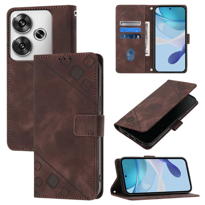 Estuche para teléfono de cuero en relieve con tacto de piel, For Xiaomi Poco F6, For Xiaomi Poco M6 Pro 4G, For Xiaomi Poco X6 Neo 5G Global, For Xiaomi Redmi A3, For Xiaomi Redmi Note 13 Pro 4G Global, For Xiaomi Redmi Note 13 4G Global               ...