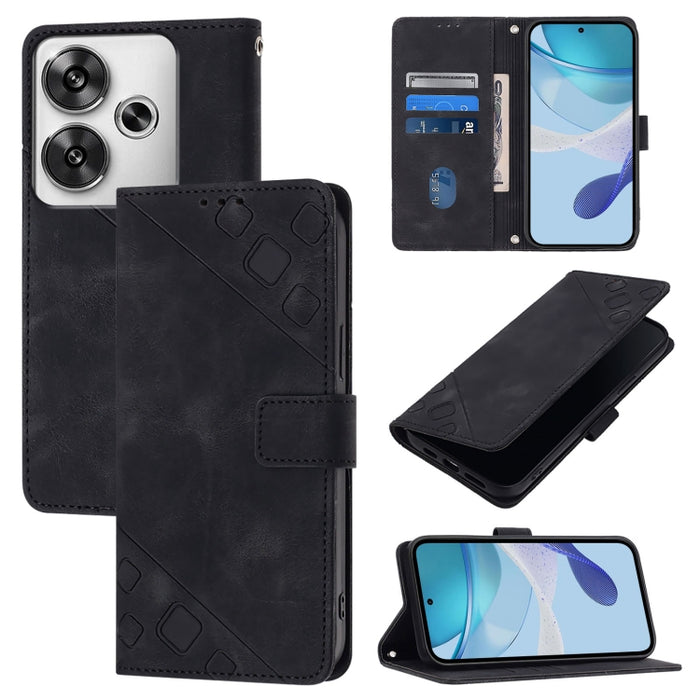 Estuche para teléfono de cuero en relieve con tacto de piel, For Xiaomi Poco F6, For Xiaomi Poco M6 Pro 4G, For Xiaomi Poco X6 Neo 5G Global, For Xiaomi Redmi A3, For Xiaomi Redmi Note 13 Pro 4G Global, For Xiaomi Redmi Note 13 4G Global               ...