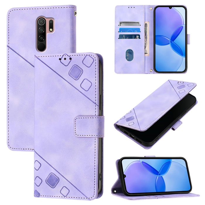 Estuche para teléfono de cuero en relieve con tacto de piel, For Xiaomi Redmi 9A / 9i / 9AT, For Xiaomi Poco M2 Global / Redmi 9, For Xiaomi Poco M3 Pro 5G / Redmi Note 10 5G, For Xiaomi Poco X3 GT, For Xiaomi Poco F3 / Redmi K40 / K40 Pro             ...