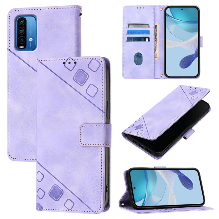 Estuche para teléfono de cuero en relieve con tacto de piel, For Xiaomi Redmi 9A / 9i / 9AT, For Xiaomi Poco M2 Global / Redmi 9, For Xiaomi Poco M3 Pro 5G / Redmi Note 10 5G, For Xiaomi Poco X3 GT, For Xiaomi Poco F3 / Redmi K40 / K40 Pro             ...
