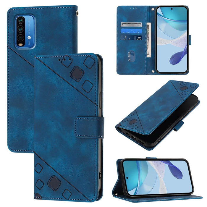 Estuche para teléfono de cuero en relieve con tacto de piel, For Xiaomi Redmi 9A / 9i / 9AT, For Xiaomi Poco M2 Global / Redmi 9, For Xiaomi Poco M3 Pro 5G / Redmi Note 10 5G, For Xiaomi Poco X3 GT, For Xiaomi Poco F3 / Redmi K40 / K40 Pro             ...