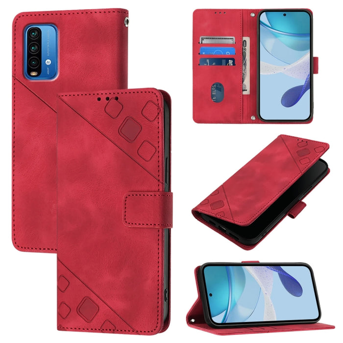 Estuche para teléfono de cuero en relieve con tacto de piel, For Xiaomi Redmi 9A / 9i / 9AT, For Xiaomi Poco M2 Global / Redmi 9, For Xiaomi Poco M3 Pro 5G / Redmi Note 10 5G, For Xiaomi Poco X3 GT, For Xiaomi Poco F3 / Redmi K40 / K40 Pro             ...