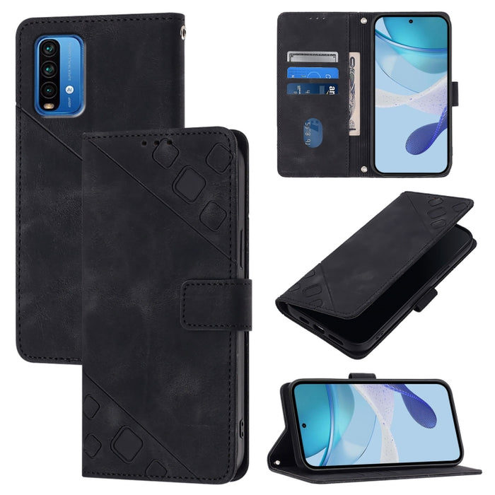 Estuche para teléfono de cuero en relieve con tacto de piel, For Xiaomi Redmi 9A / 9i / 9AT, For Xiaomi Poco M2 Global / Redmi 9, For Xiaomi Poco M3 Pro 5G / Redmi Note 10 5G, For Xiaomi Poco X3 GT, For Xiaomi Poco F3 / Redmi K40 / K40 Pro             ...