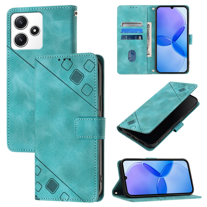 Estuche para teléfono de cuero en relieve con tacto de piel, For Xiaomi Poco F6, For Xiaomi Poco M6 Pro 4G, For Xiaomi Poco X6 Neo 5G Global, For Xiaomi Redmi A3, For Xiaomi Redmi Note 13 Pro 4G Global, For Xiaomi Redmi Note 13 4G Global               ...