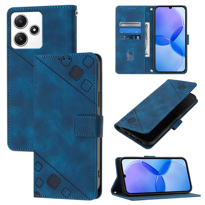 Estuche para teléfono de cuero en relieve con tacto de piel, For Xiaomi Poco F6, For Xiaomi Poco M6 Pro 4G, For Xiaomi Poco X6 Neo 5G Global, For Xiaomi Redmi A3, For Xiaomi Redmi Note 13 Pro 4G Global, For Xiaomi Redmi Note 13 4G Global               ...